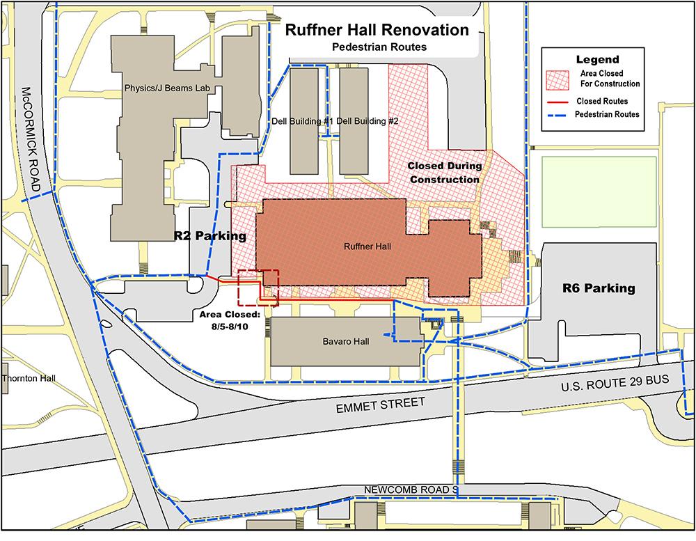 Asbestos Removal to Close Temporary Ruffner Hall Walkway | UVA Today